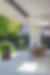 Sheltered terrace with dining table and planted pots